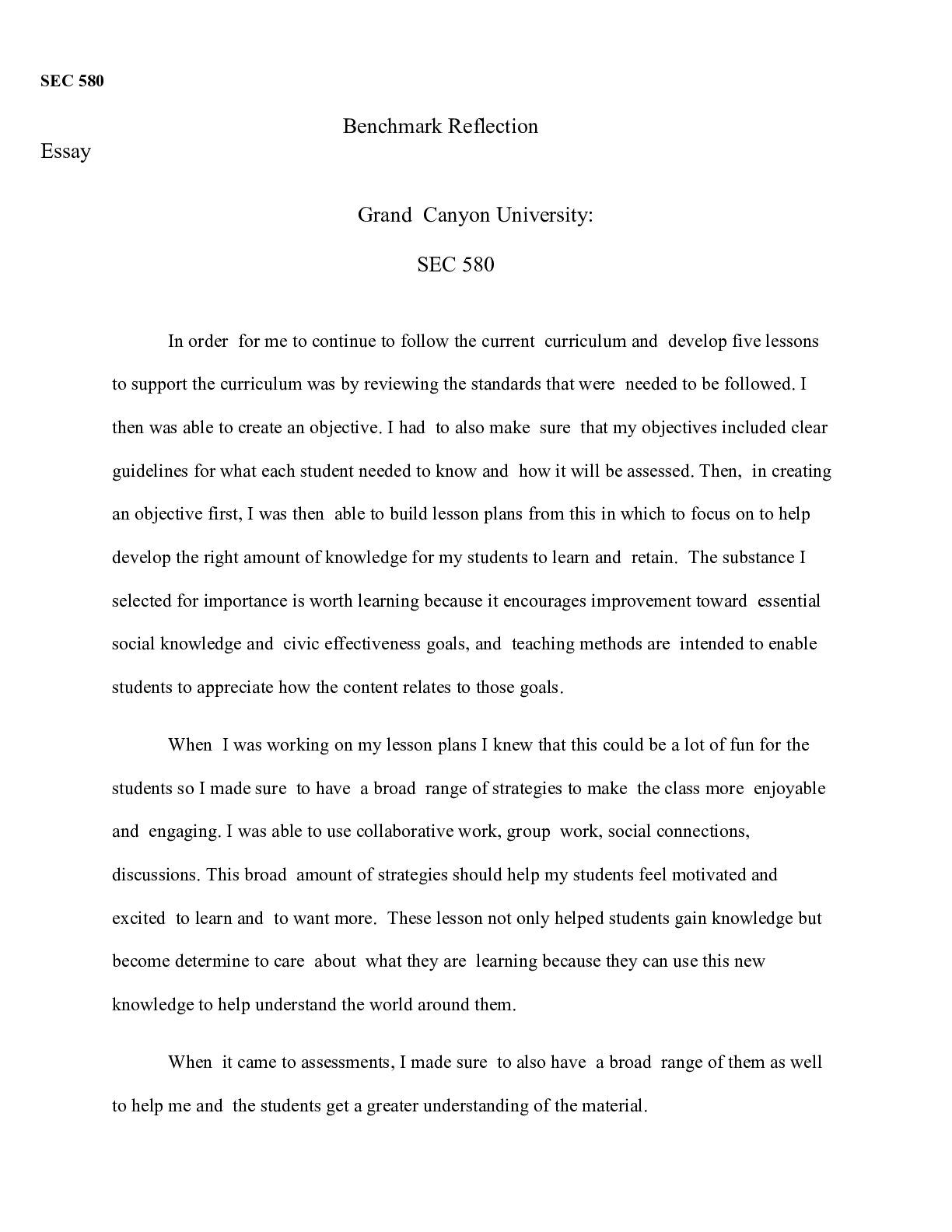 Preview image of Benchmark_Reflection_Essay_November_2020.docx(1)  SEC 580 document